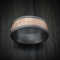 Tantalum and Textured 14K Rose Gold Ring by Ammara Stone