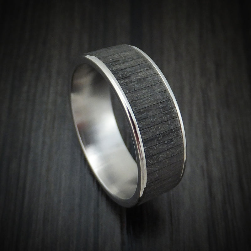 14K White Gold and Textured Tantalum Ring by Ammara Stone