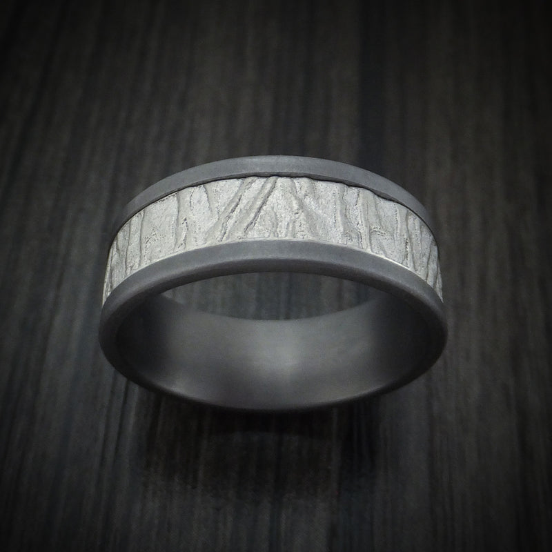 Tantalum and Textured 14K White Gold Ring by Ammara Stone