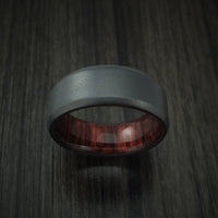 Black Titanium and Red Heart Wood Hard Wood Sleeve Ring Custom Made