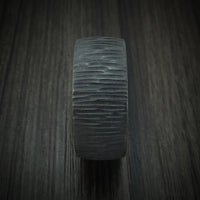 Black Zirconium Tree Bark Finish Ring Custom Made
