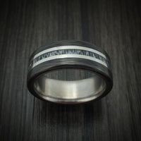 Titanium and Elk Antler Ring with Side Cut Carbon Fiber Custom Made