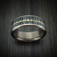 Titanium and Elk Antler Ring with Gold Custom Made