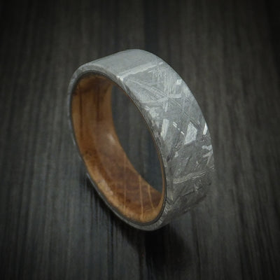 Gibeon Meteorite and Whiskey Barrel Wood Ring Custom Made