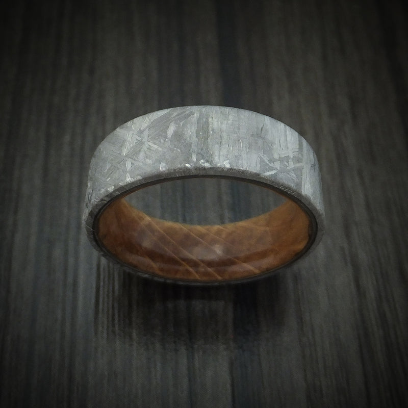 Gibeon Meteorite and Wood Sleeve Men's Ring Custom Made REVOLUTION