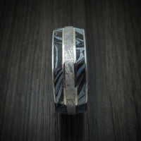 Titanium Ring with Gibeon Meteorite and Cobaltium M3 Mokume Custom Made