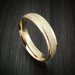 14K Gold Stipple Finish Band Custom Made Ring