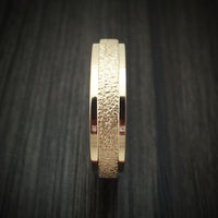 14K Gold Stipple Finish Band Custom Made Ring
