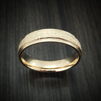 14K Gold Stipple Finish Band Custom Made Ring