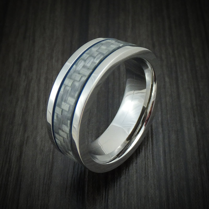 Cobalt Chrome and Carbon Fiber Ring with Cerakote Custom Made