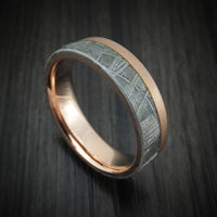 14K Rose Gold and Gibeon Meteorite Ring Custom Made Band