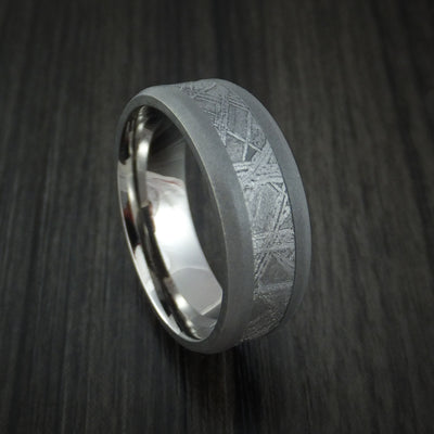 Gibeon Meteorite in Titanium Wedding Band
