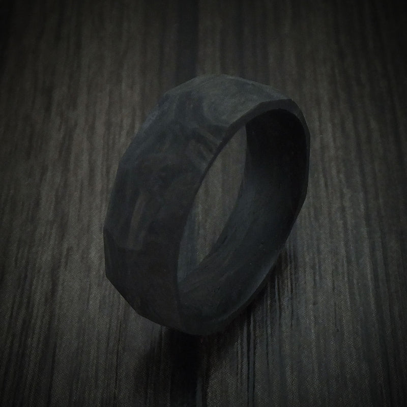 Solid Forged Carbon Fiber Faceted Ring