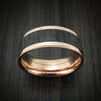 14K Gold and Carbon Fiber Ring Custom Made