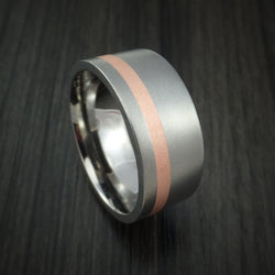 Titanium Ring Classic Copper Inlay Wedding Band Any Size and Finish