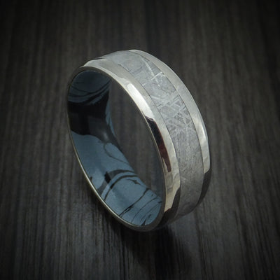 Titanium Ring With Gibeon Meteorite And Cobaltium M3 Mokume Custom Made