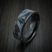 Black Ceramic Ring With Cobaltium M3 Mokume Custom Made