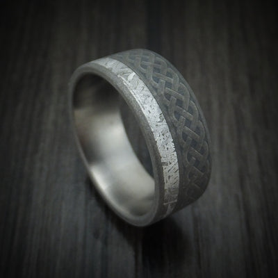 Titanium Celtic Ring with Gibeon Meteorite Custom Made Band