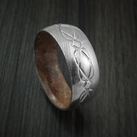 Damascus Steel Celtic Knot Ring Infinity Design with Maple Burl Sleeve