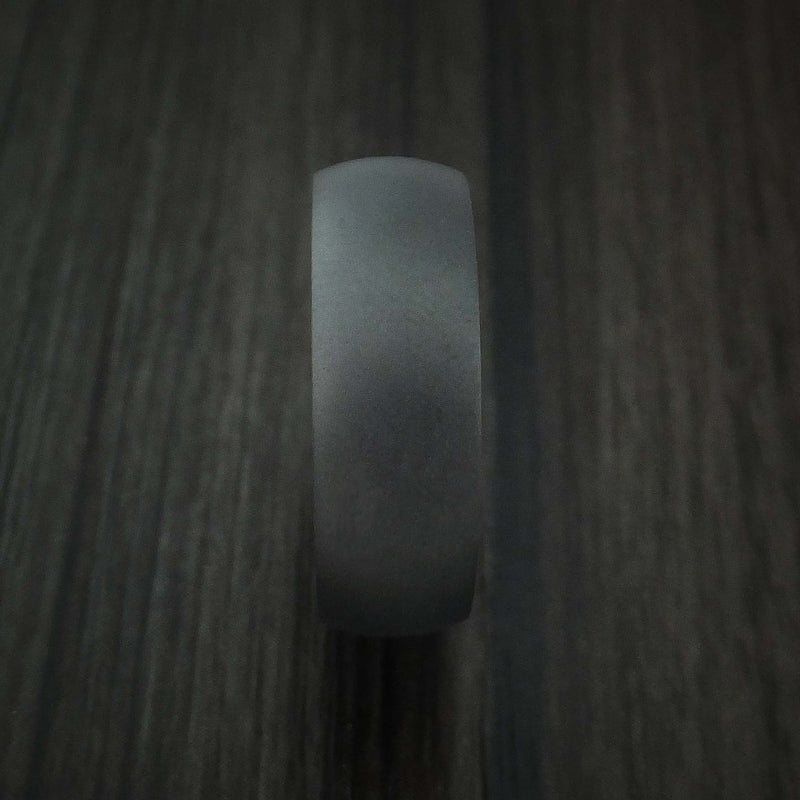 Black Zirconium Ring with Hardwood Sleeve Custom Made Band