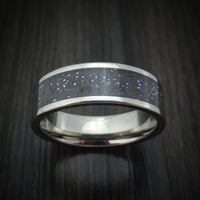 Titanium Ring with Dark Stardust Inlay Custom Made Band