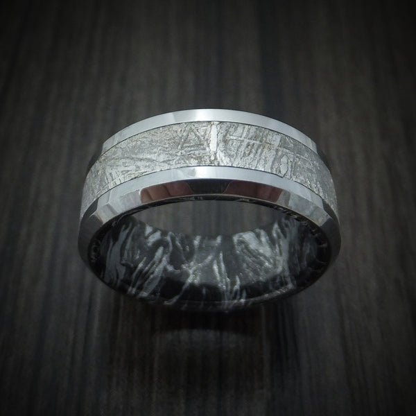 Titanium Men's Ring with Gibeon Meteorite and SpectraMokume Custom Made