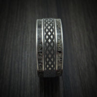 Titanium Celtic Ring with Antler Inlays Custom Made Band