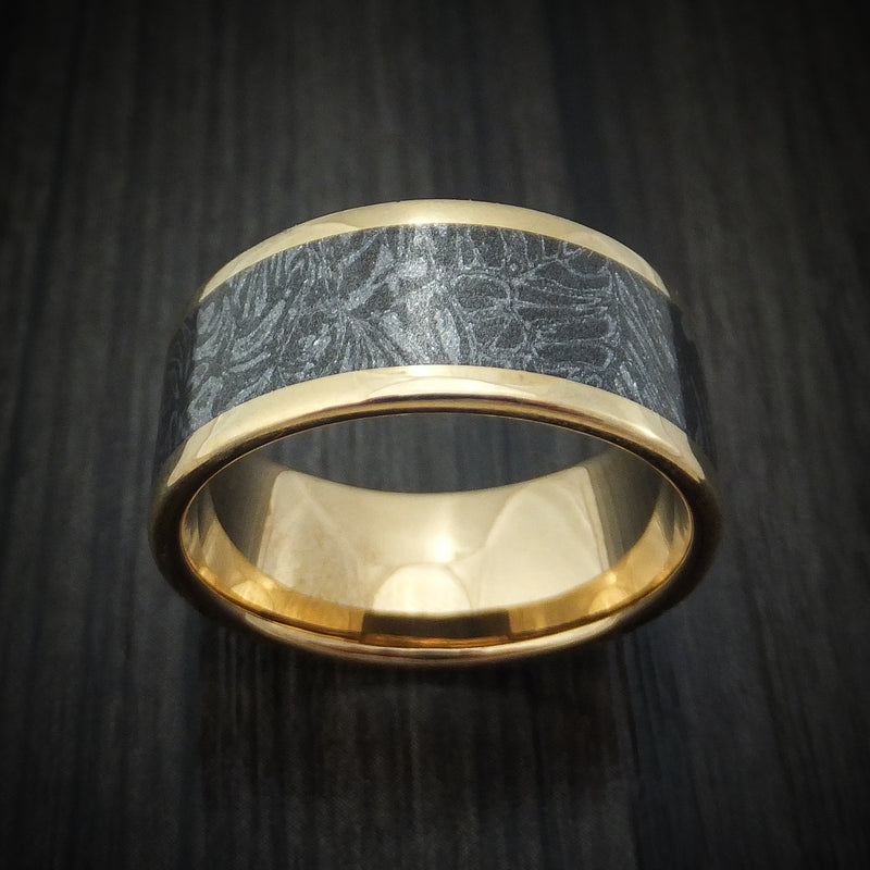 10K White Gold Embossed Monogram Ring
