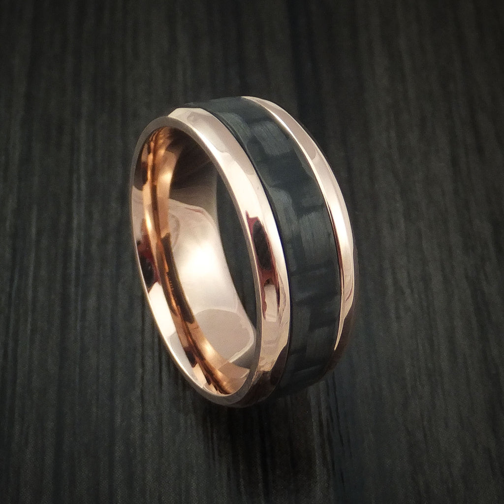 GRAPHITE GOLD RING for Men with Carbon Graphite and Gold Steel