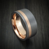 Tantalum and 14K Gold Ring with Inlay and Sleeve