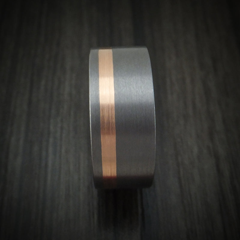 Tantalum and 14K Gold Ring with Inlay and Sleeve
