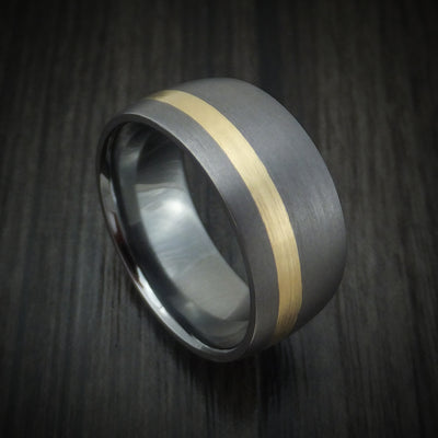 Tantalum and 14K Gold Ring Custom Made Band