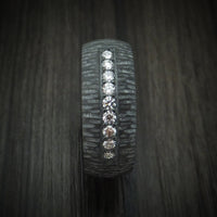 Black Titanium and Lab Diamond Men's Ring Custom Made