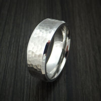 Cobalt Chrome Hammer Finish Wedding Band Engagement Ring Made to Any Size