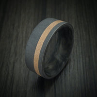 Tantalum Men's Ring with 18K Gold and Forged Carbon Fiber