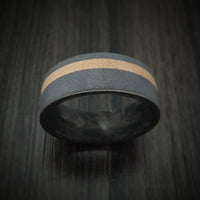 Tantalum Men's Ring with 18K Gold and Forged Carbon Fiber