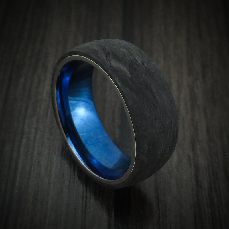 Forged Carbon Fiber Ring with Anodized Titanium Sleeve Custom Made