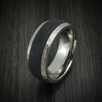 Titanium and Forged Carbon Fiber Hammered Band Custom Made