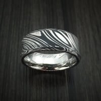 Kuro Damascus Steel Concave Ring Custom Made Wedding Band