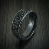 Black Zirconium Swirl Pattern Custom Men's Ring