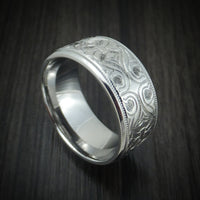 Cobalt Chrome Floral Design Men's Ring Custom Made