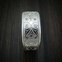 Cobalt Chrome Floral Design Men's Ring Custom Made