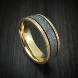 14K Gold and Meteorite Men's Ring Custom Made