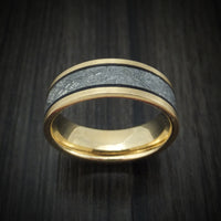 14K Gold and Meteorite Men's Ring Custom Made