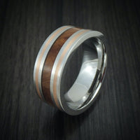 Cobalt Chrome Hardwood and 14K Gold Men's Ring Custom Made