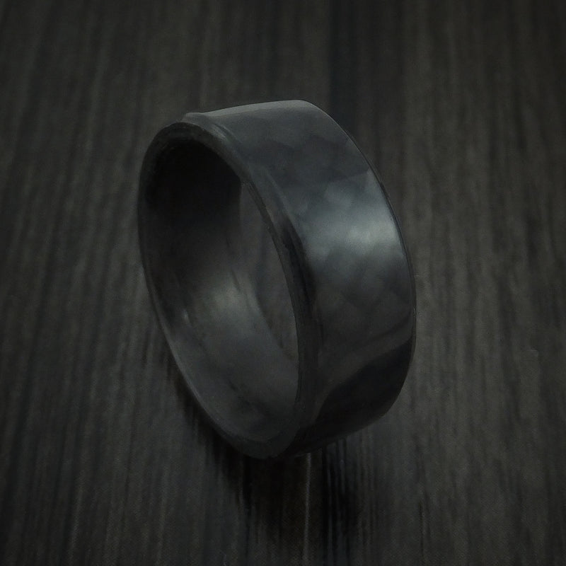 Solid Carbon Fiber Ring Custom Made Angled Pattern Band