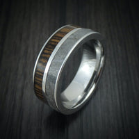 Cobalt Chrome Men's Ring with Gibeon Meteorite and Hardwood Inlays