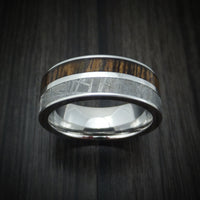 Inconel Men's Ring with Gibeon Meteorite and Hardwood Inlays