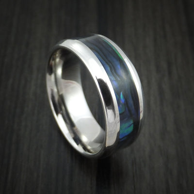 Cobalt Chrome and Abalone Ring Custom Made Band