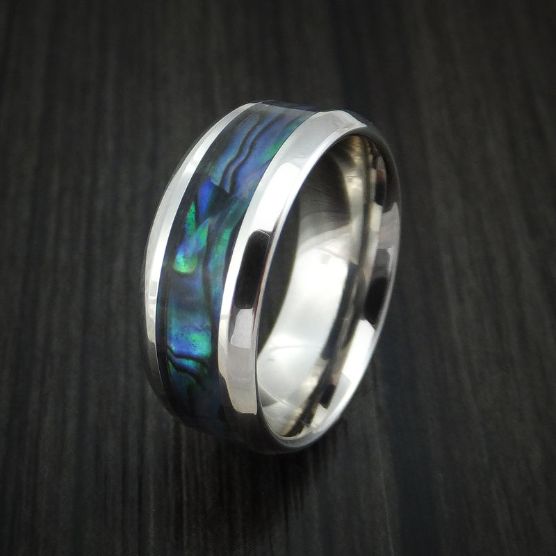 Cobalt Chrome and Abalone Ring Custom Made Band